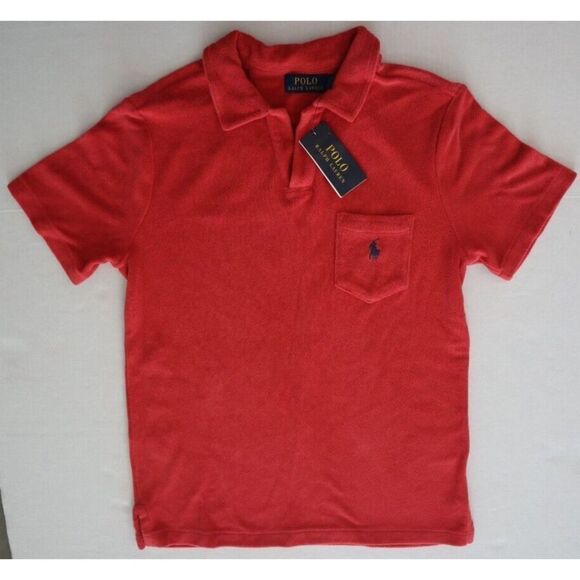 Polo Ralph Lauren Men's Sz Small Red Custom Slim Fit Terry S/S Polo Shirt $95 - Picture 7 of 10